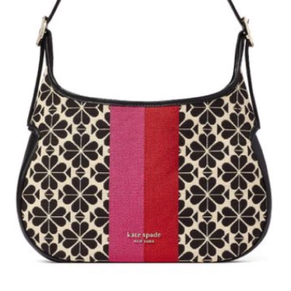 Kate Spade K5520 Flower Jacquard Stripe Penny Small Hobo Bag - Picture 8 of 8